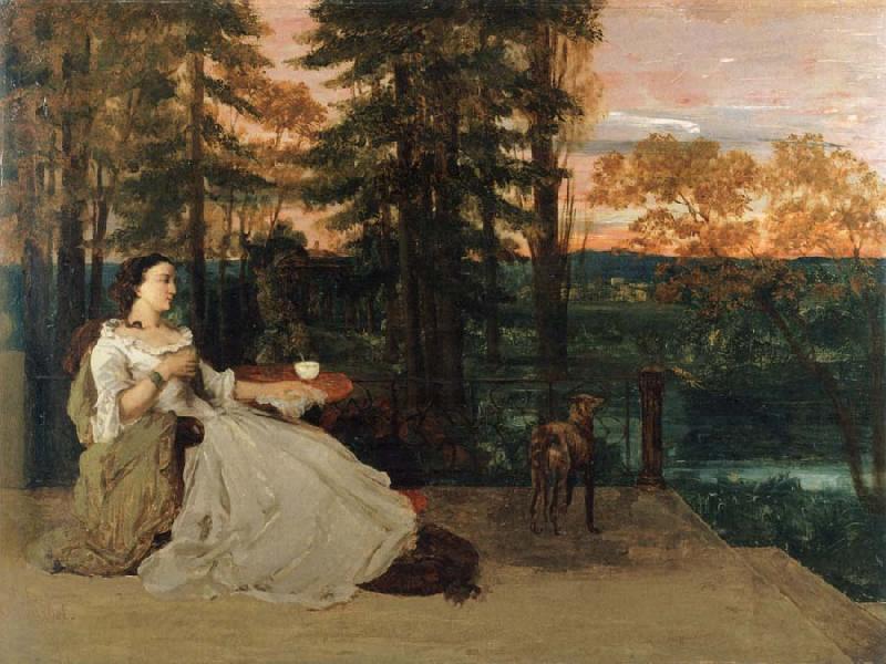 Gustave Courbet Lady on the Terrace oil painting image